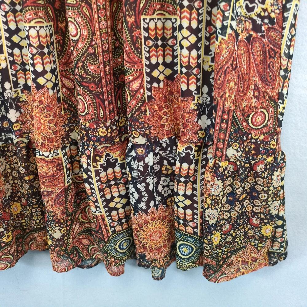 Style & Co Sheer Paisley Blouson Midi Dress Plus Size 3X Puff Slv Whimsigoth Y2K - Picture 10 of 10